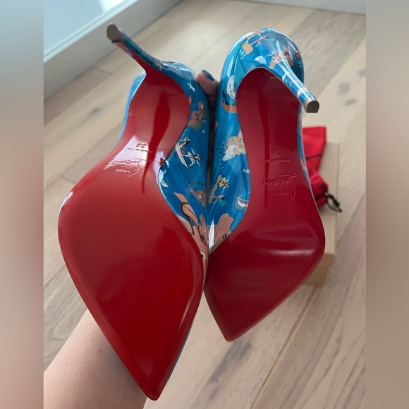 💙 Christian Louboutin Hot Chick 100 Odissey Patent Pumps Heels Greek Myk… - Picture 11 of 11